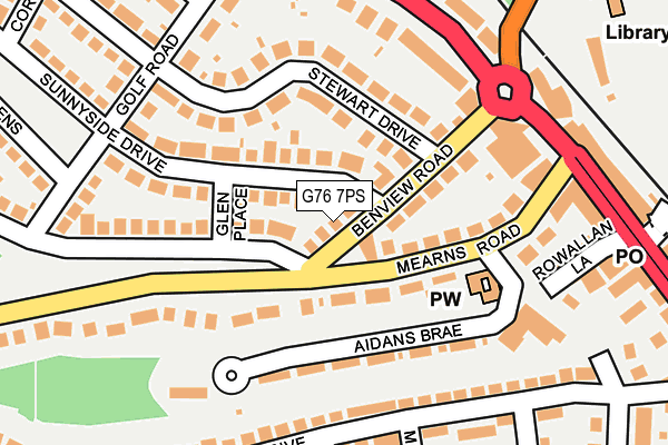 G76 7PS map - OS OpenMap – Local (Ordnance Survey)