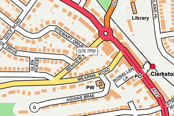 G76 7PW map - OS OpenMap – Local (Ordnance Survey)