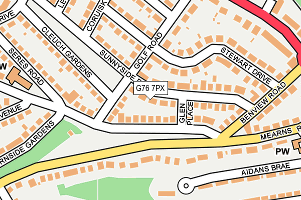 G76 7PX map - OS OpenMap – Local (Ordnance Survey)