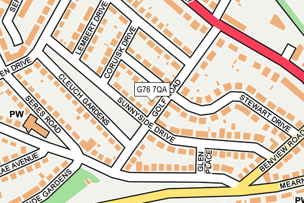 G76 7QA map - OS OpenMap – Local (Ordnance Survey)
