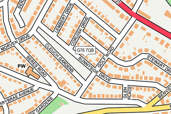 G76 7QB map - OS OpenMap – Local (Ordnance Survey)