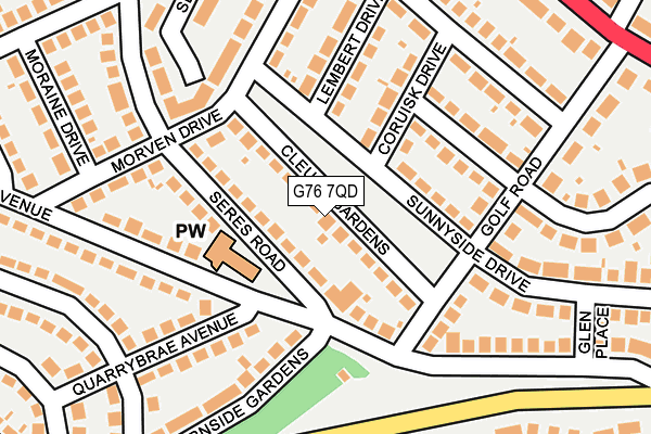 G76 7QD map - OS OpenMap – Local (Ordnance Survey)