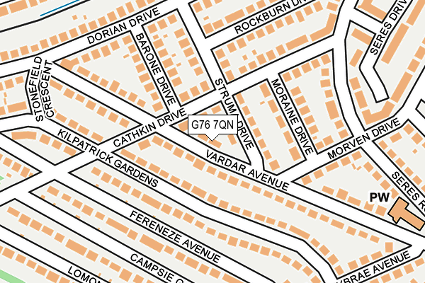 G76 7QN map - OS OpenMap – Local (Ordnance Survey)