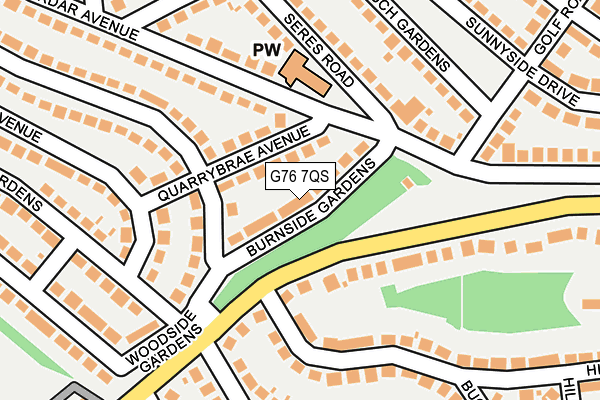 G76 7QS map - OS OpenMap – Local (Ordnance Survey)