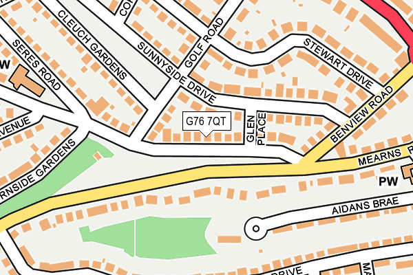 G76 7QT map - OS OpenMap – Local (Ordnance Survey)