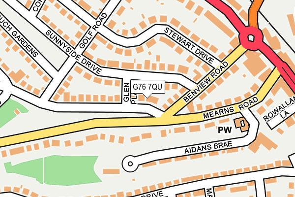 G76 7QU map - OS OpenMap – Local (Ordnance Survey)
