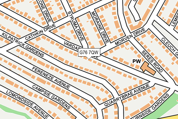 G76 7QW map - OS OpenMap – Local (Ordnance Survey)