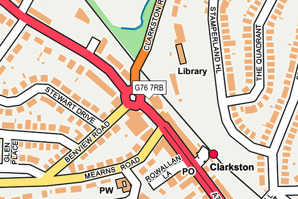 G76 7RB map - OS OpenMap – Local (Ordnance Survey)