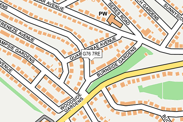 G76 7RE map - OS OpenMap – Local (Ordnance Survey)