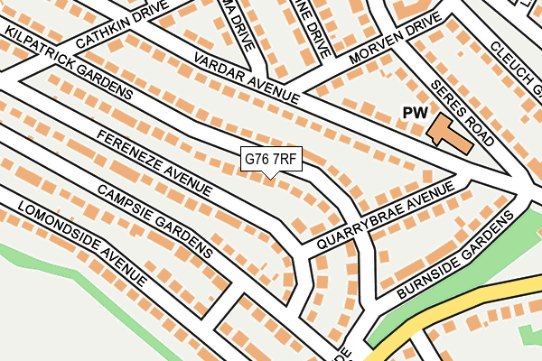G76 7RF map - OS OpenMap – Local (Ordnance Survey)