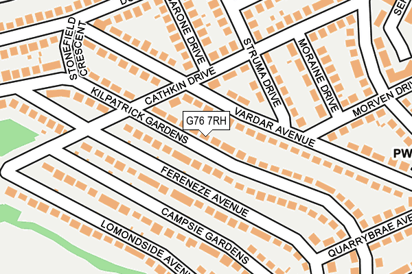 G76 7RH map - OS OpenMap – Local (Ordnance Survey)
