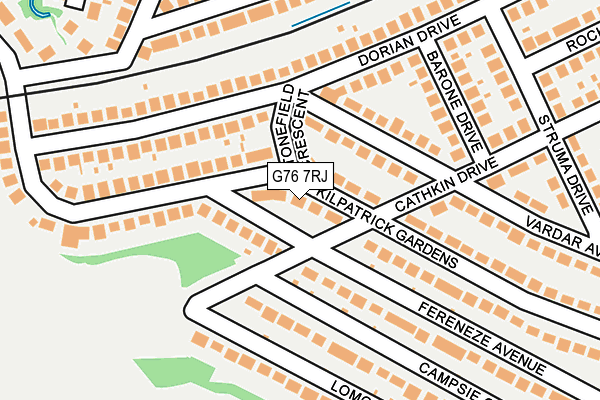 G76 7RJ map - OS OpenMap – Local (Ordnance Survey)
