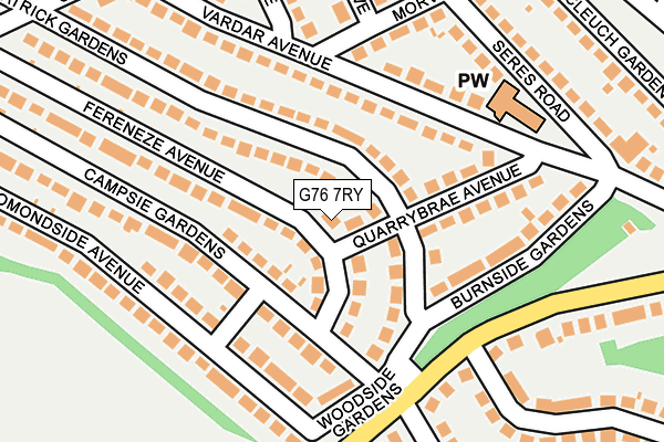 G76 7RY map - OS OpenMap – Local (Ordnance Survey)