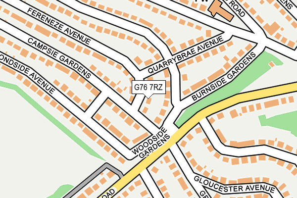 G76 7RZ map - OS OpenMap – Local (Ordnance Survey)
