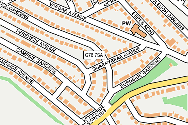G76 7SA map - OS OpenMap – Local (Ordnance Survey)