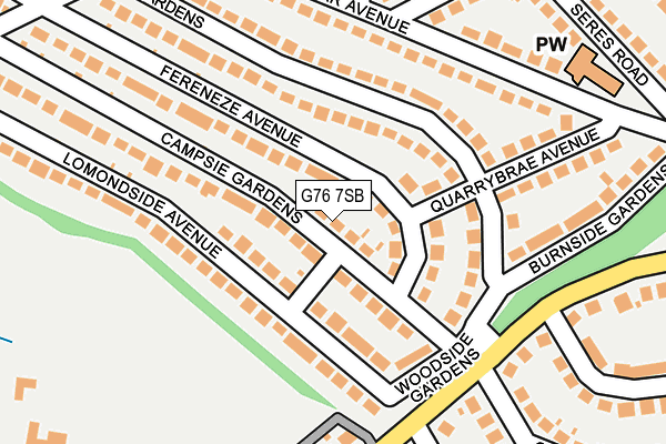 G76 7SB map - OS OpenMap – Local (Ordnance Survey)