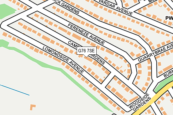 G76 7SE map - OS OpenMap – Local (Ordnance Survey)