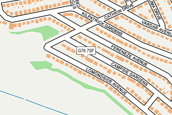 G76 7SF map - OS OpenMap – Local (Ordnance Survey)