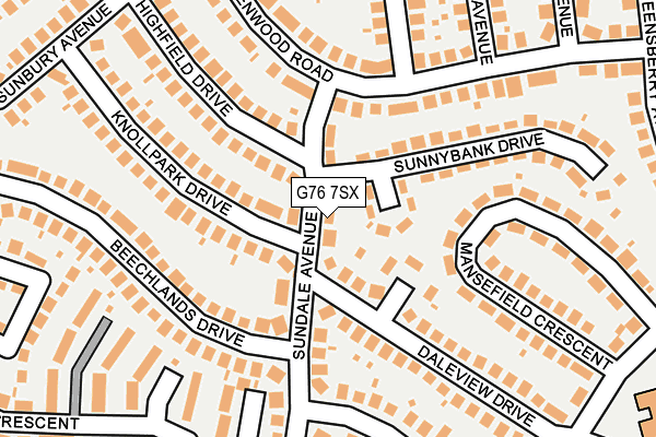G76 7SX map - OS OpenMap – Local (Ordnance Survey)