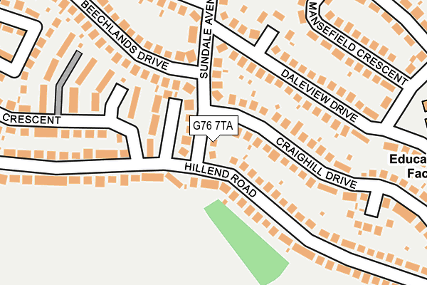 G76 7TA map - OS OpenMap – Local (Ordnance Survey)