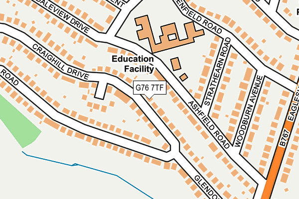 G76 7TF map - OS OpenMap – Local (Ordnance Survey)