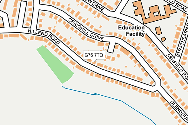 G76 7TQ map - OS OpenMap – Local (Ordnance Survey)