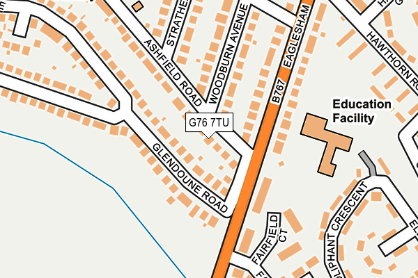 G76 7TU map - OS OpenMap – Local (Ordnance Survey)