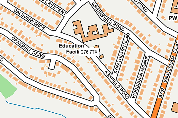 G76 7TX map - OS OpenMap – Local (Ordnance Survey)