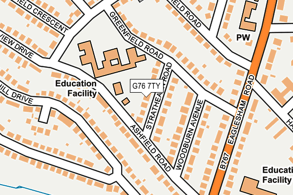 G76 7TY map - OS OpenMap – Local (Ordnance Survey)