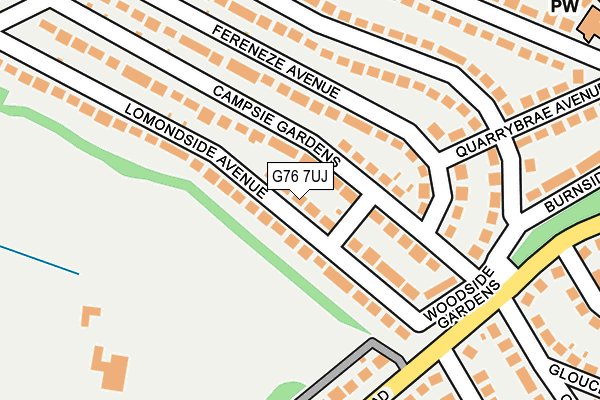 G76 7UJ map - OS OpenMap – Local (Ordnance Survey)
