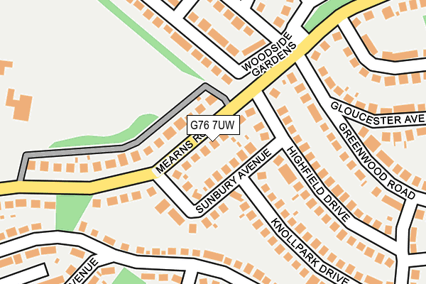 G76 7UW map - OS OpenMap – Local (Ordnance Survey)