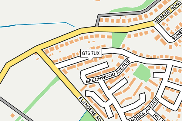 G76 7UX map - OS OpenMap – Local (Ordnance Survey)