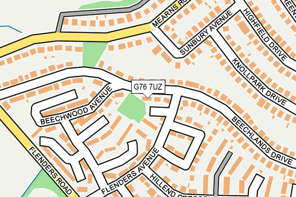 G76 7UZ map - OS OpenMap – Local (Ordnance Survey)