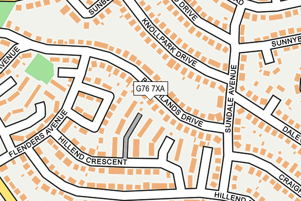 G76 7XA map - OS OpenMap – Local (Ordnance Survey)