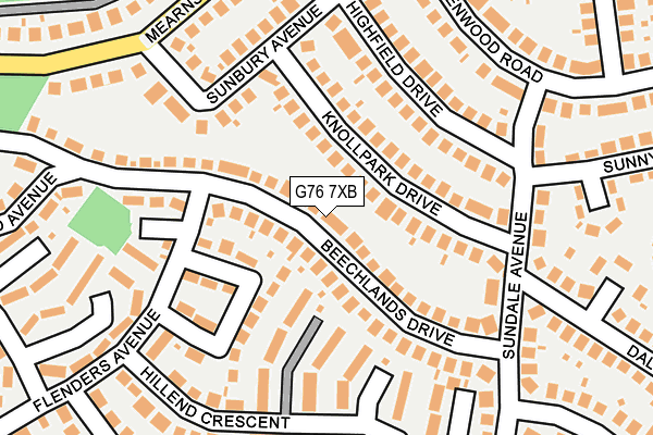 G76 7XB map - OS OpenMap – Local (Ordnance Survey)