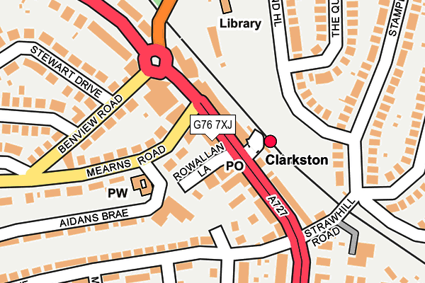 G76 7XJ map - OS OpenMap – Local (Ordnance Survey)