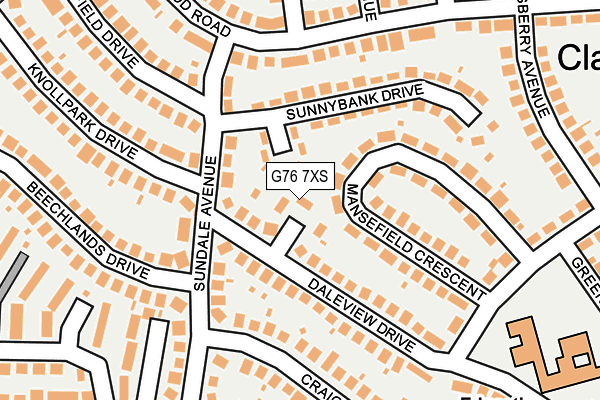 G76 7XS map - OS OpenMap – Local (Ordnance Survey)
