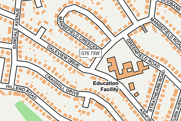 G76 7XW map - OS OpenMap – Local (Ordnance Survey)