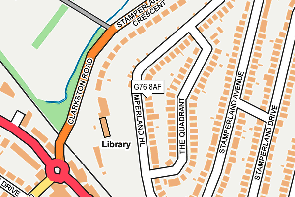G76 8AF map - OS OpenMap – Local (Ordnance Survey)