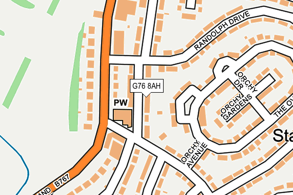 G76 8AH map - OS OpenMap – Local (Ordnance Survey)