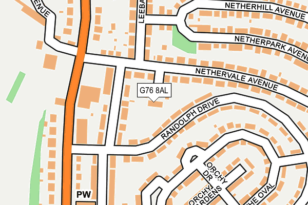 G76 8AL map - OS OpenMap – Local (Ordnance Survey)