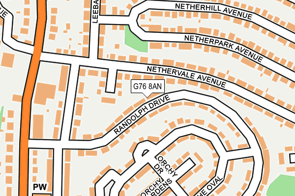 G76 8AN map - OS OpenMap – Local (Ordnance Survey)