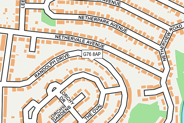 G76 8AP map - OS OpenMap – Local (Ordnance Survey)