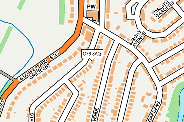 G76 8AQ map - OS OpenMap – Local (Ordnance Survey)