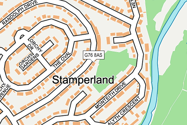 G76 8AS map - OS OpenMap – Local (Ordnance Survey)