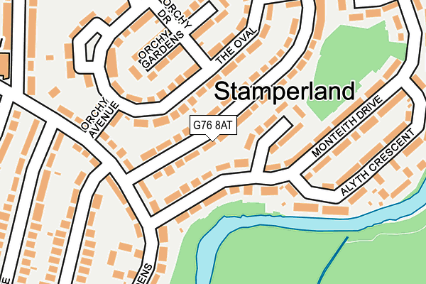 G76 8AT map - OS OpenMap – Local (Ordnance Survey)