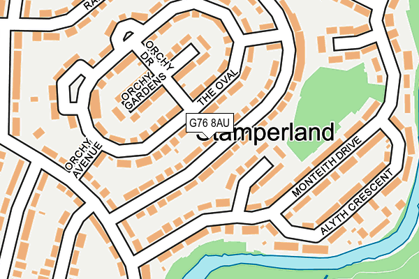 G76 8AU map - OS OpenMap – Local (Ordnance Survey)