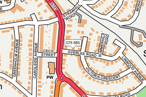 G76 8BS map - OS OpenMap – Local (Ordnance Survey)