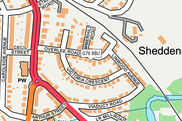 G76 8BU map - OS OpenMap – Local (Ordnance Survey)