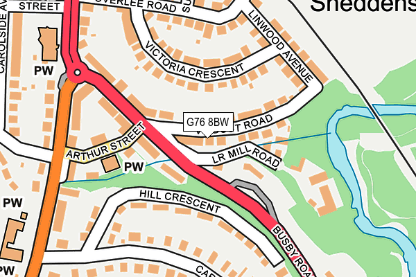 G76 8BW map - OS OpenMap – Local (Ordnance Survey)